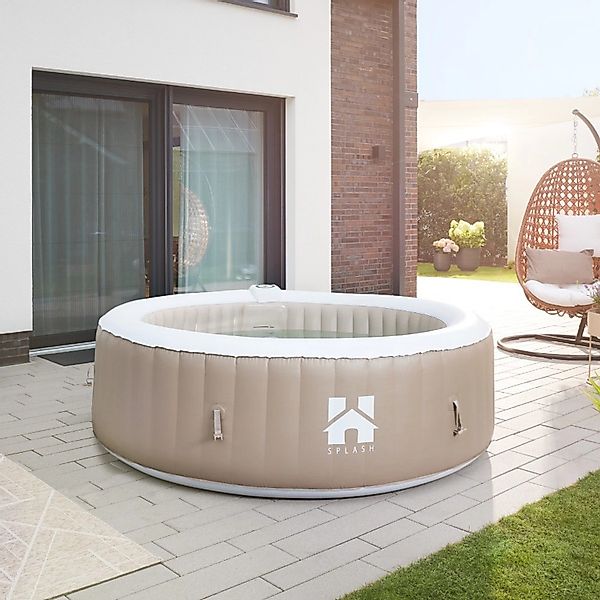 Home Deluxe Outdoor Whirlpool SPLASH für bis zu 6 Personen Beige inkl. Abde günstig online kaufen