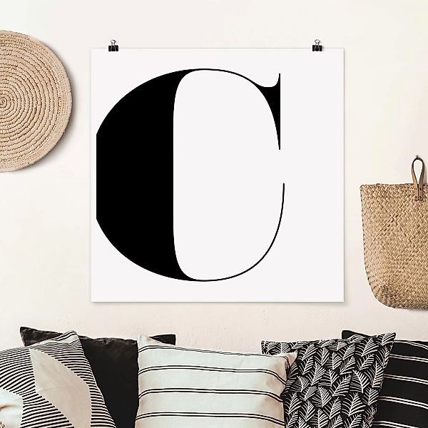 Poster - Quadrat Antiqua Letter C günstig online kaufen