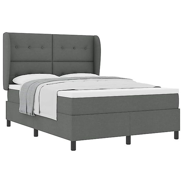 vidaXL Boxspringbett mit Matratze Dunkelgrau 140 x 190 cm Stoff 3340558 günstig online kaufen