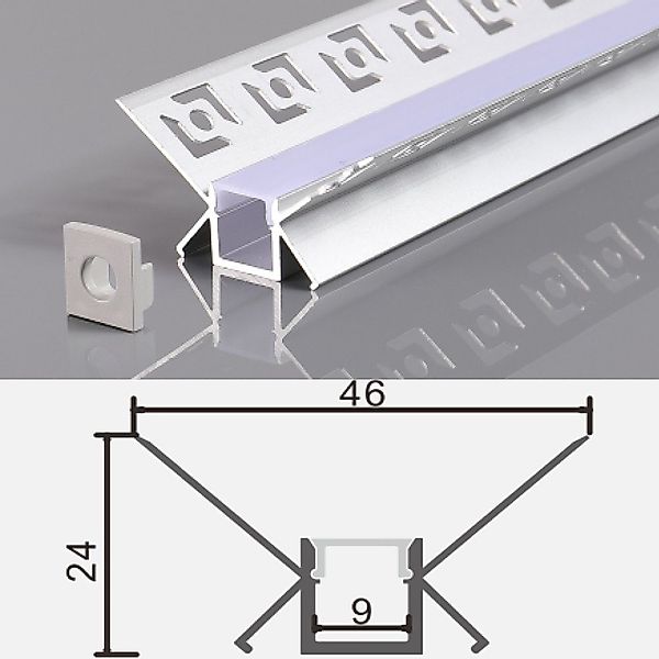 ENERGMiX LED-Stripe-Profil 2m Alu Profile Unterputz günstig online kaufen