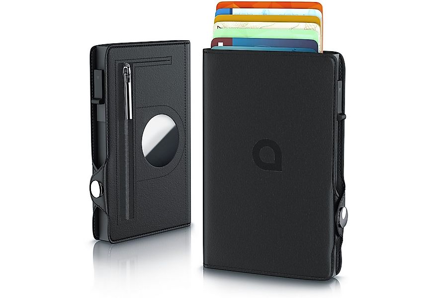 Aplic Kartenetui Leder & Alu Karten Schutzhülle mit Schiebemechanismus, Gel günstig online kaufen