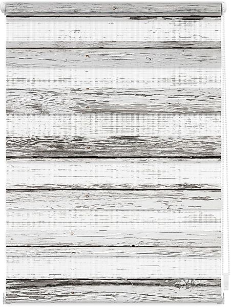 LICHTBLICK ORIGINAL Doppelrollo »Duo Rollo Motiv Bretter-Vintage« Lichtschu günstig online kaufen