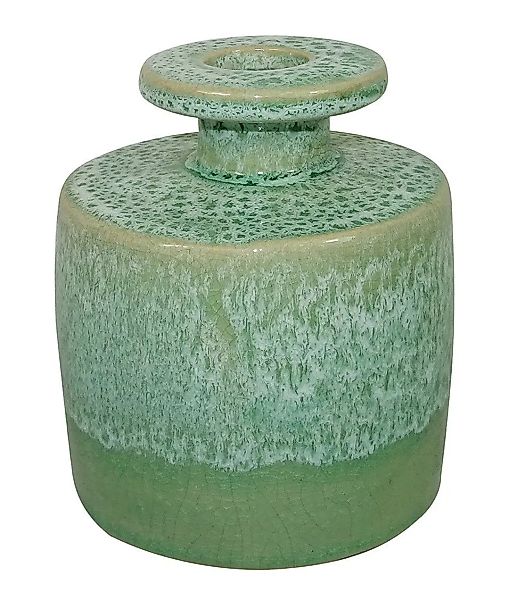 Blumenvase Keramik Grün Handgefertigt Vase Flaschenform Mediterran Vintage günstig online kaufen