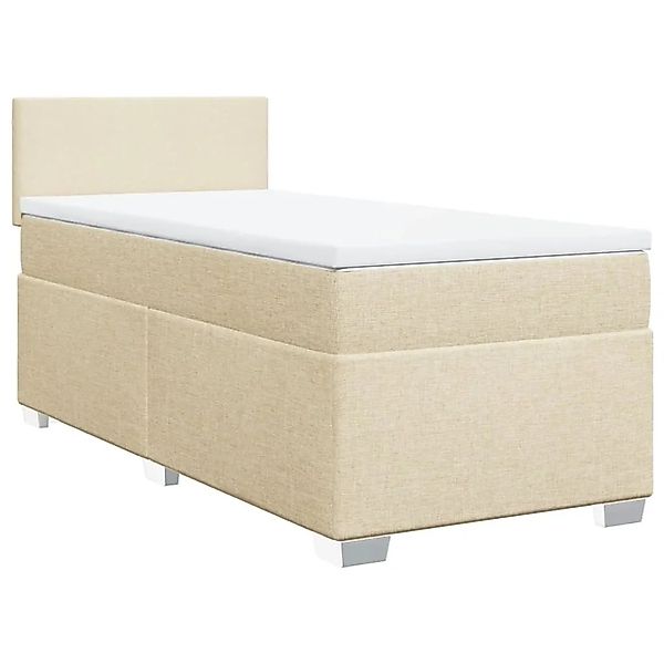 vidaXL Boxspringbett mit Matratze Creme 80x200 cm Stoff 3285713 günstig online kaufen