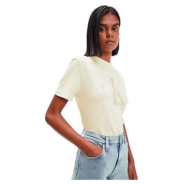 Calvin Klein Jeans Two Tone Monogram Regular Kurzärmeliges T-shirt S Tofu günstig online kaufen