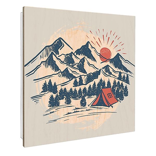Banjado Schlüsselkasten mit Holzfront 30x30cm Weiß Scharnier Links 50 Haken günstig online kaufen