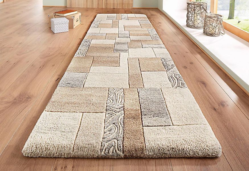 THEKO Läufer "Lola, Wolle, handgearbeitet, Patchwork Design" rechteckig 12 günstig online kaufen