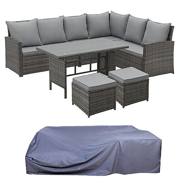 SVITA Gartenlounge-Set MONROE, (Set, Polyrattan-Gartenmöbel-Garnitur mit günstig online kaufen