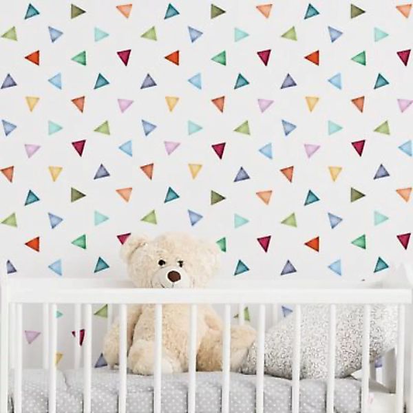 Bilderwelten Mustertapete Bunte Aquarell Dreiecke bunt Gr. 480 x 320 günstig online kaufen