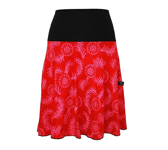 dunkle design A-Linien-Rock Sommer Sweat Schwarz Rot Pink Bunt 57cm elastis günstig online kaufen