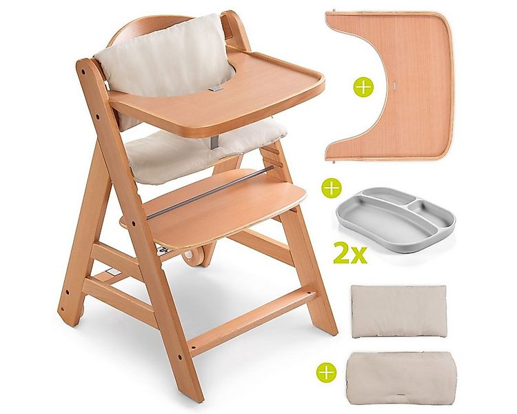 Hauck Hochstuhl Alpha Plus Move Natur (5 St), Holz Kinderhochstuhl inkl. Es günstig online kaufen