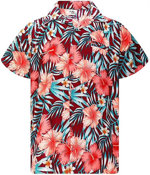 King Kameha Hawaiihemd Tropical Hibiscus Funky Hawaii-Hemd Kurzarm Front-Ta günstig online kaufen