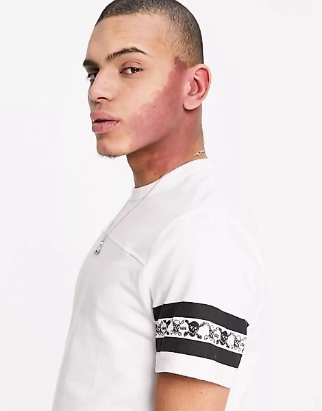 Vans – Anaheim Factory OG – Weißes Strick-T-Shirt mit Totenkopfdesign günstig online kaufen