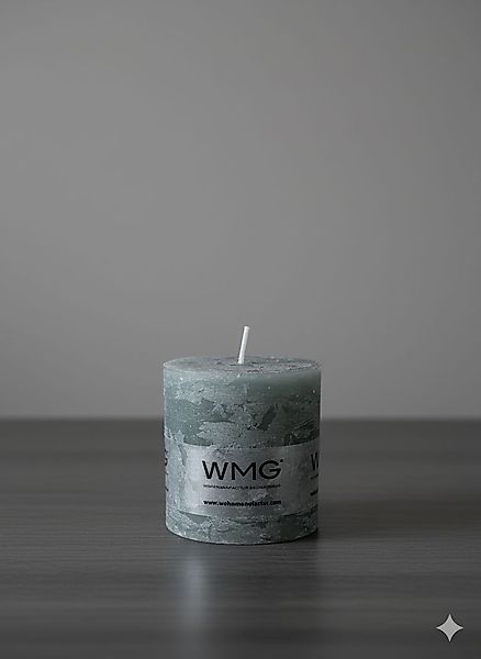 Stumpenkerze Rustikal Höhe 6 cm, Durchmesser 6 cm Türkis günstig online kaufen