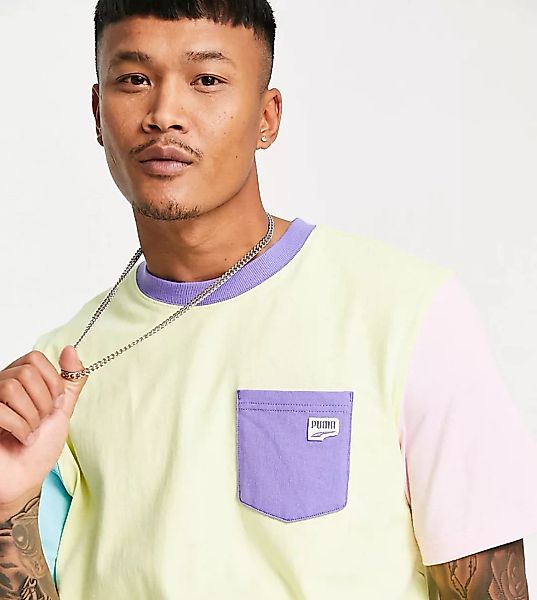 Puma – Downtown – T-Shirt im Blockfarbendesign – exklusiv bei ASOS-Mehrfarb günstig online kaufen