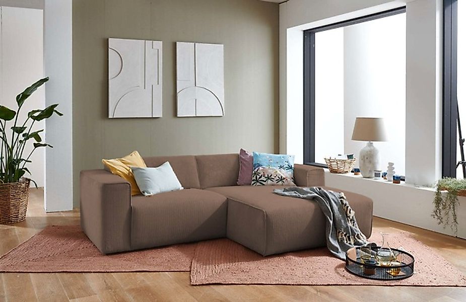 Home affaire Ecksofa »Noord mit Kedernaht, Breite 234 cm, L-Form« Cord, Str günstig online kaufen