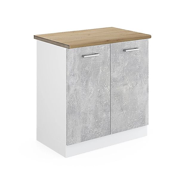 Vicco Spülenunterschrank R-Line Küchenunterschrank für die Spüle Beton/Weiß günstig online kaufen