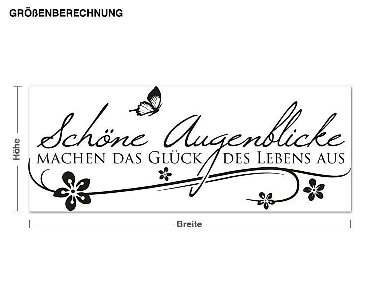 Wandtattoo Spruch Schöne Augenblicke floral günstig online kaufen