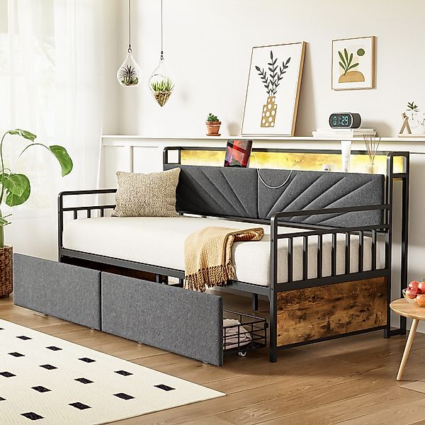 Odikalo Stauraumbett Schlafsofa Polsterbett Jugendbett Ablagen günstig online kaufen