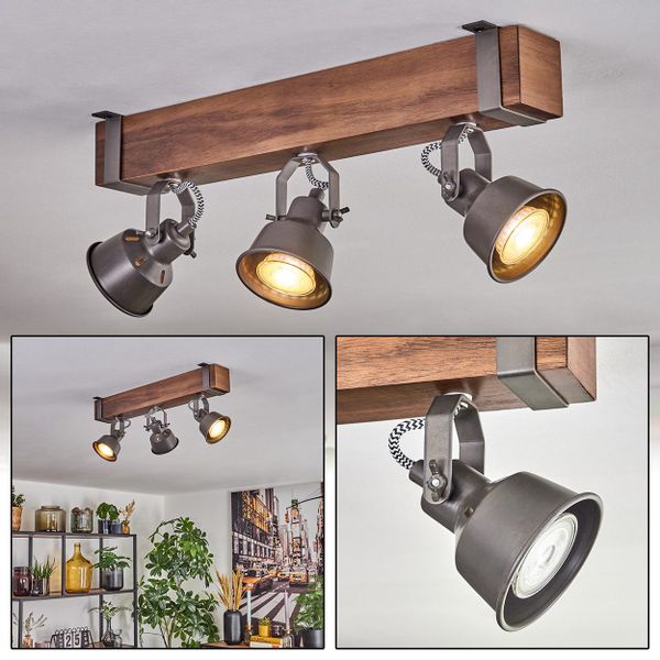 hofstein Deckenleuchte Deckenlampe verstellbar aus Metall/Holz günstig online kaufen