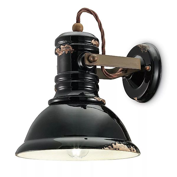Keramik-Wandlampe C1693 im Industrie-Stil schwarz günstig online kaufen