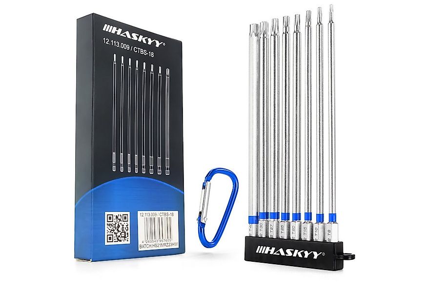 HASKYY Torx-Bit 1/4" Torx Bits Set Magnetisch Langbits 150mm 8 tlg. T8-T40 günstig online kaufen