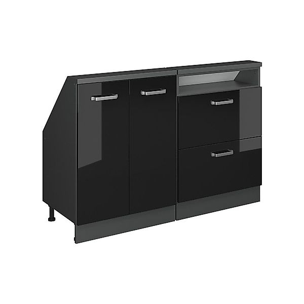 Vicco Unterschrank R-Line, Schwarz Hochglanz/Anthrazit, 120 günstig online kaufen
