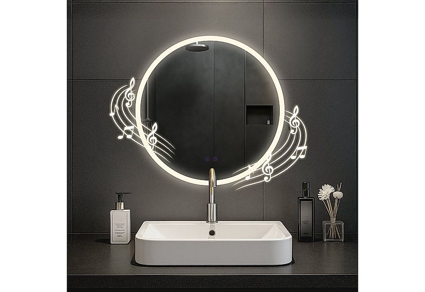 CLP Wandspiegel Laconia, Bluetooth-Lautsprecher, Anti-Fog, LED-Licht, IP44 günstig online kaufen