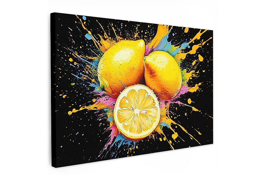 OneMillionCanvasses® Leinwandbild Zitrone - Graffiti - Farbenfroh - Farbe - günstig online kaufen