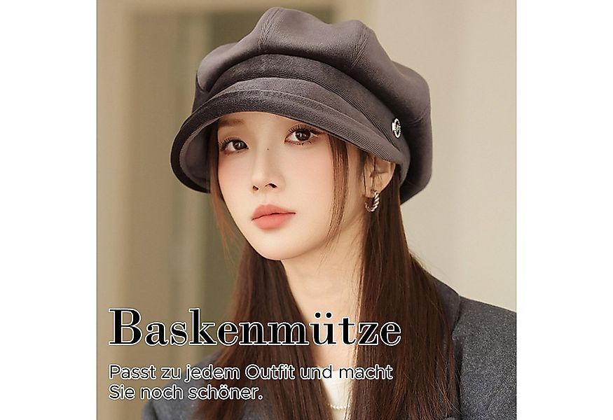 Refttenw Baskenmütze Damen Baskenmütze mit Schirm,Schirmmütze,Damen Winter- günstig online kaufen