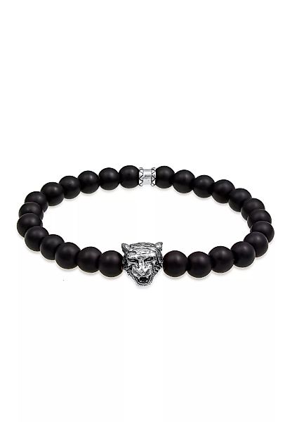 Kuzzoi Armband "Herren Tiger Kopf Onyx Edelsteine Black 925 Silber" günstig online kaufen