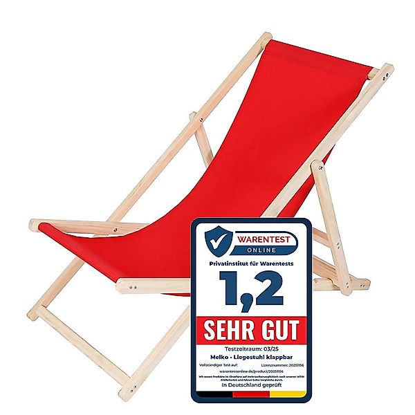 Melko Gartenstuhl Strandliege Liegestuhl Gartenliege Holz günstig online kaufen