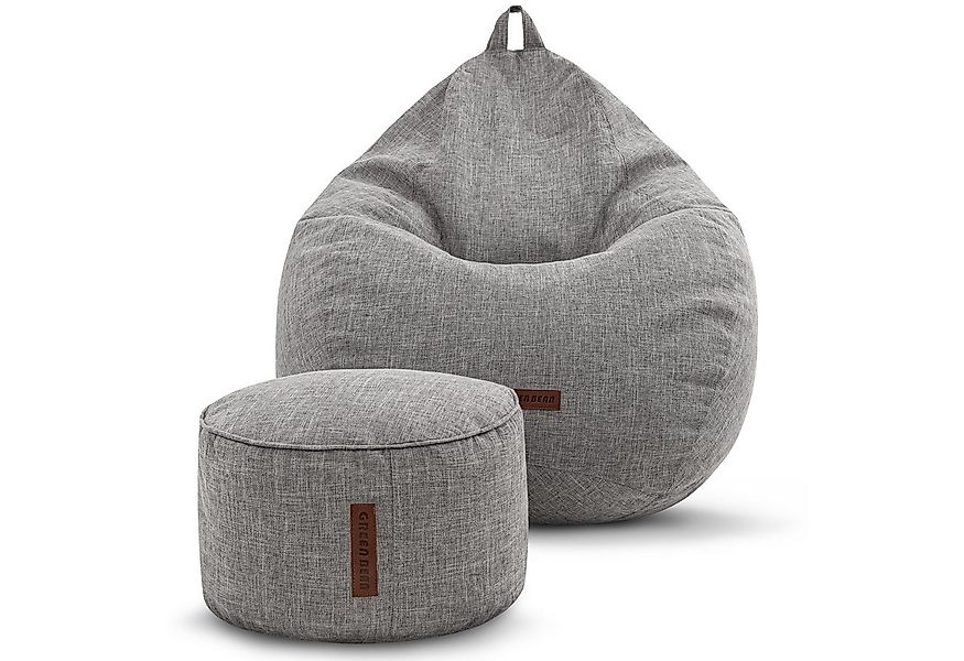 Green Bean Sitzsack Indoor Sitzsack L Home Linen + Hocker (2er Set Indoor S günstig online kaufen