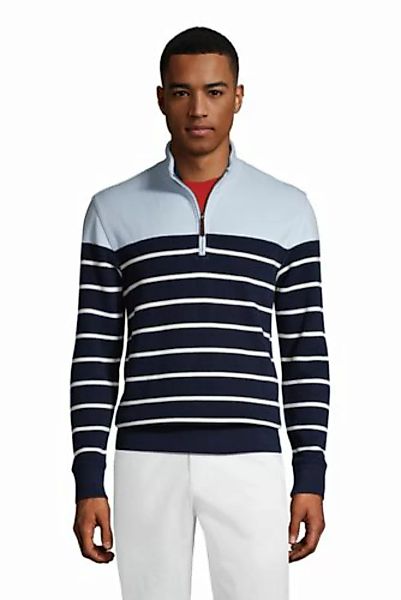 Zipper-Pullover aus Bedford-Ripp mit Bretonstreifen, Herren, Größe: XL Norm günstig online kaufen