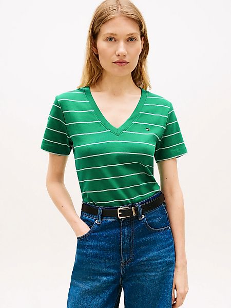 Tommy Hilfiger T-Shirt "SLIM CODY V-NECK SHORT SLEEVE" aus Baumwolle, Logos günstig online kaufen