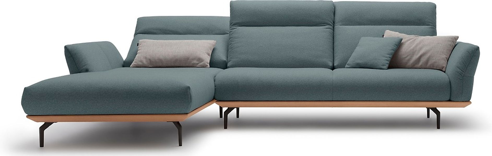 Creation BY ROLF BENZ Ecksofa "CR.460", Sockel in Eiche, Winkelfüße in Umbr günstig online kaufen