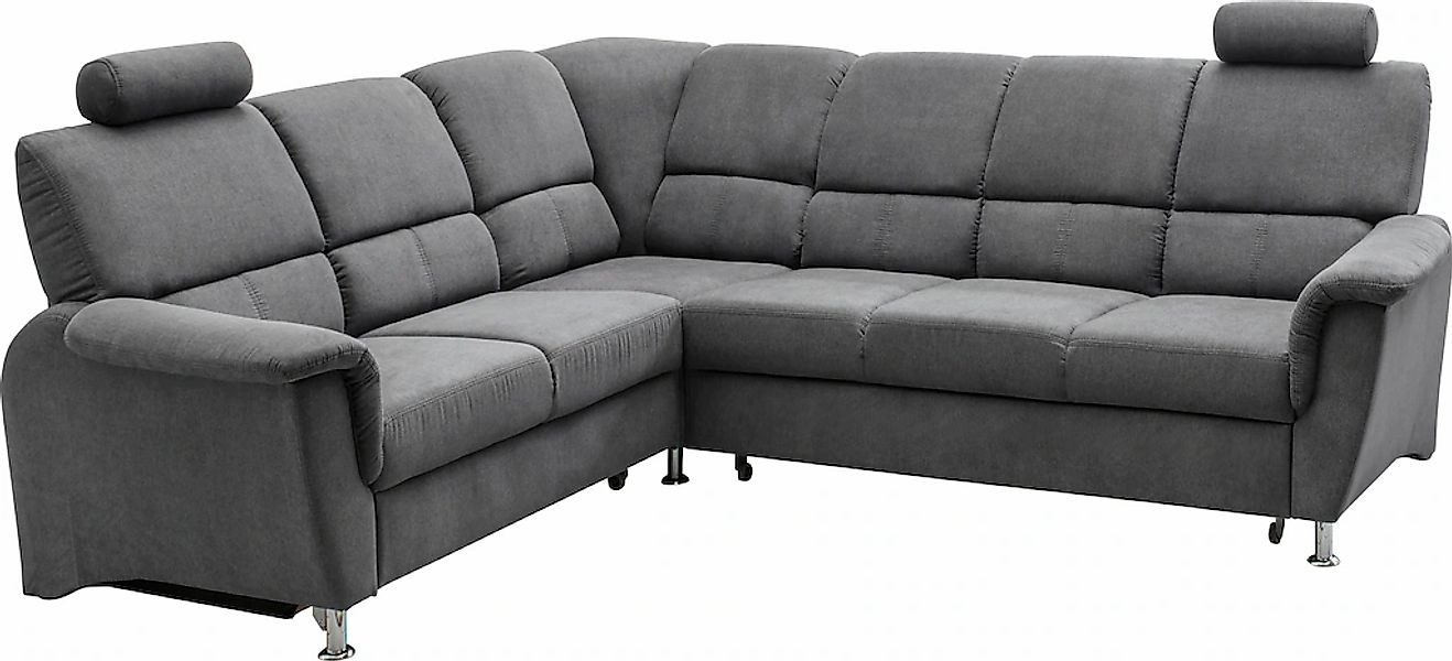Home affaire Ecksofa »Pisa L-Form, mit Schlaffunktion, Stauraum, 2x höhenve günstig online kaufen