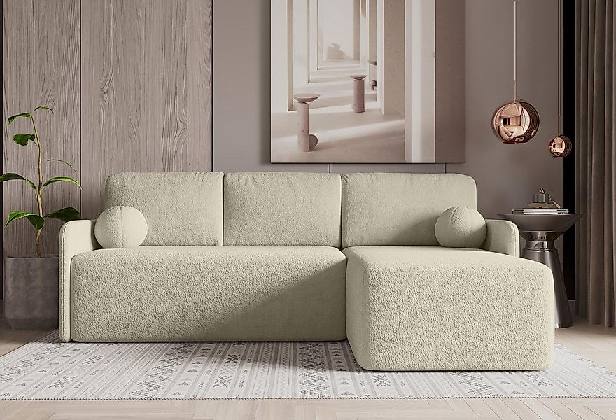 Compleo Ecksofa klein boucle, Eckcouch mit Schlaffunktion MODERNA Universel günstig online kaufen