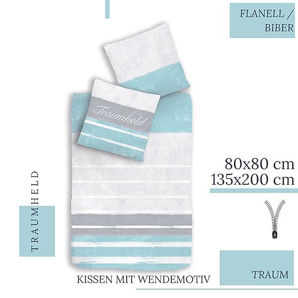 MTOnlinehandel Bettwäsche Traumheld 135x200 + 80x80 cm, 100 % Baumwolle, Bi günstig online kaufen