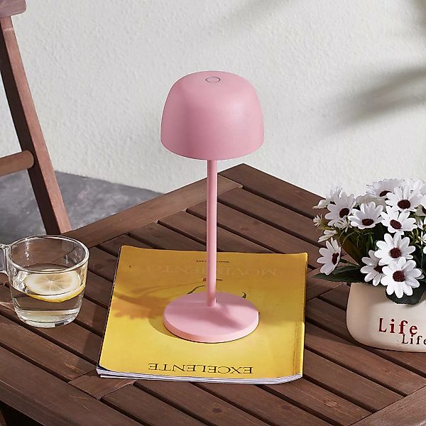 Lindby LED-Akku-Tischleuchte Arietty, pink, dimmbar, IP54 günstig online kaufen