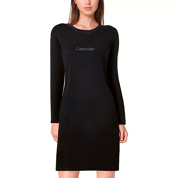Calvin Klein Underwear Modern Structure Langarm-nachthemd Pyjama XS Black günstig online kaufen