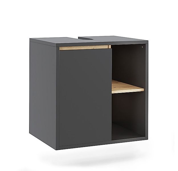 Vicco Waschbeckenunterschrank Viola, Grau/Artisan, 60 x 60 cm mit offenen R günstig online kaufen