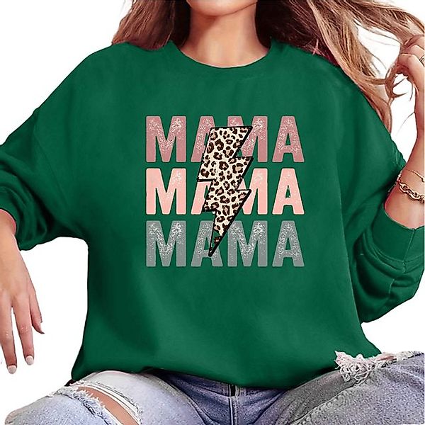 MC Star Sweatshirt Mama koketter Pullover Damen süßes Rundhals-Langarm-Ober günstig online kaufen