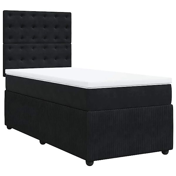 vidaXL Boxspringbett mit Matratze Schwarz 80x200 cm Samt 3292204 günstig online kaufen