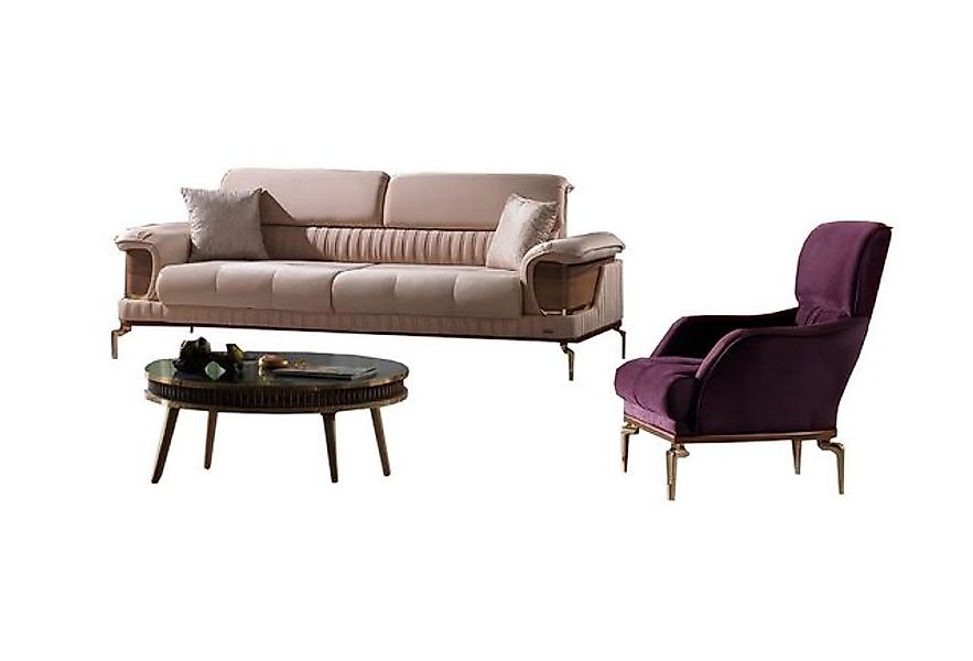 JVmoebel Sofa Wohnzimmer Set Sofa 3+1 Sitzer Moderne Möbel Couch Luxus Desi günstig online kaufen