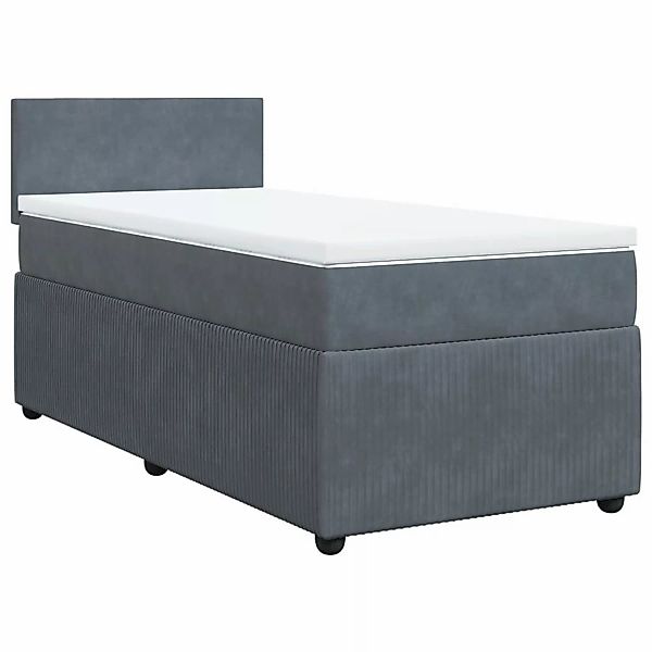 vidaXL Bettgestell Boxspringbett mit Matratze Dunkelgrau 100x200 cm Samt Be günstig online kaufen