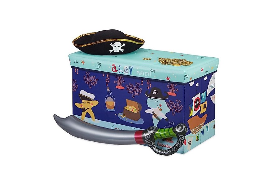 relaxdays Spielzeugtruhe Sitzbox für Kinder, Treasure Hunt günstig online kaufen
