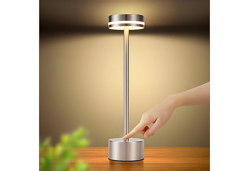 Nettlife LED Tischleuchte Modern Gold/Weiß/Schwarz/Silber Kabellose Nachtti günstig online kaufen