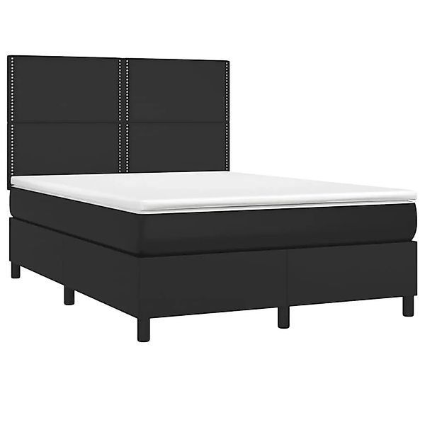 vidaXL Boxspringbett mit Matratze Schwarz 140x200 cm Kunstleder 3142785 günstig online kaufen
