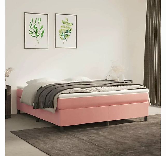 furnicato Bett Boxspringbett mit Matratze Rosa 160x200 cm Samt günstig online kaufen